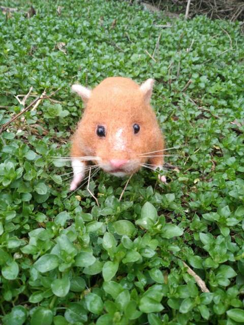 Custom Realistic Hamster Soft Pet Hamster Sculpture Needle Felted Animal Wool Figurine - image 1