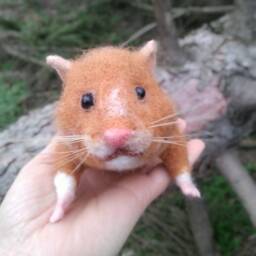 Custom Realistic Hamster Soft Pet Hamster Sculpture Needle Felted Animal Wool Figurine - thumbnail 4