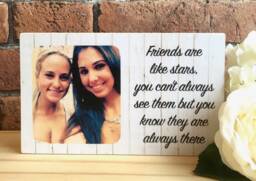 Friend Gift, Personalized Photo Best Birthday Wood Frame, Friendship Friends