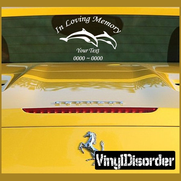 Dolphins 1 in Loving Memory Custom Car Or Wall Vinyl Decal Stickers - Ilmdolphins1Et - image 1