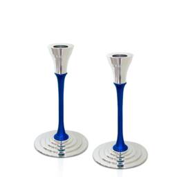 Personalize Aluminum Candlesticks - Colorful Jewish Holiday Gift - thumbnail 1