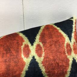 Handwoven Silk Ikat Pillow Cover 10x24, Decorative Lumbar Cushion - thumbnail 2