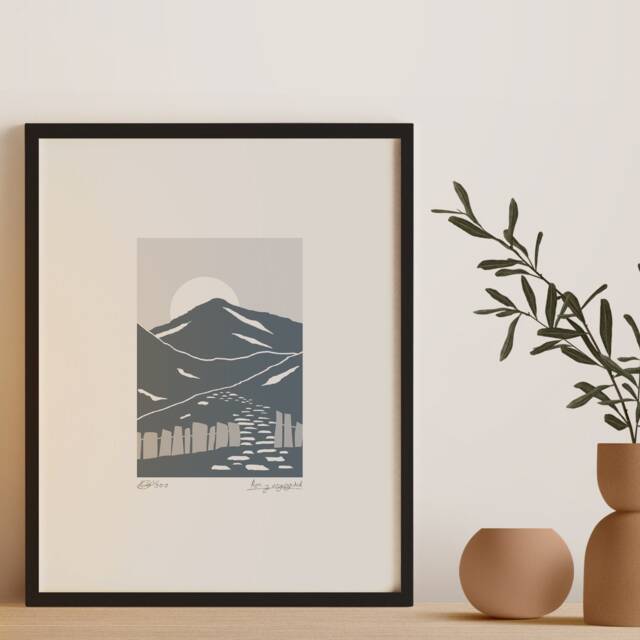 Print Am Y Mynydd, To The Mountain Print, Yr Wyddfa, Eryri, Cymraeg, Welsh Gifts - image 1