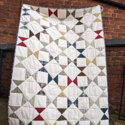 Hour Glass Memory Quilt Blanket Made From A Loved One's Clothing - thumbnail 2