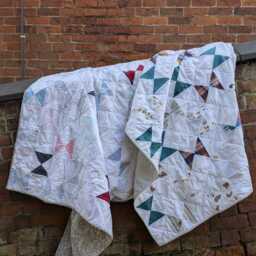 Hour Glass Memory Quilt Blanket Made From A Loved One's Clothing - thumbnail 4