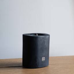 Handmade Black Beeswax Wood Candle With Wick - thumbnail 2