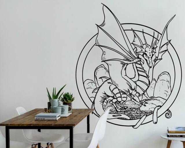 Dragon Vinyl Wall Decal Fantasy Home Decor - image 1