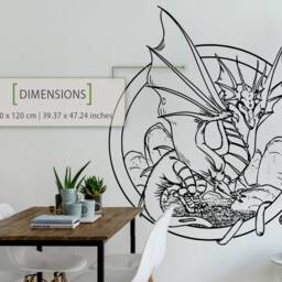 Dragon Vinyl Wall Decal Fantasy Home Decor - thumbnail 2
