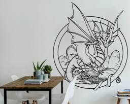 Dragon Vinyl Wall Decal Fantasy Home Decor - thumbnail 1