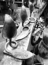 Hand Forged Iron Calla Lily, Railroad Spike Flower - thumbnail 1
