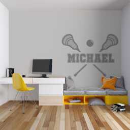 Custom Name Lacrosse Wall Decal Sticks Sticker 1013 - thumbnail 3
