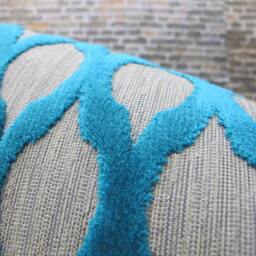 Designer Pillow Cover, Kh Raised Velvet Turquoise - thumbnail 2