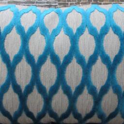 Designer Pillow Cover, Kh Raised Velvet Turquoise - thumbnail 3