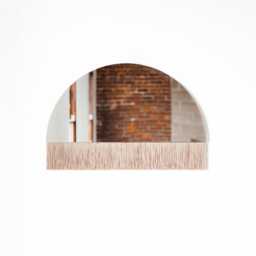 "Half-Circle Fringe Mirror Boho Macrame Wall Decor-""Aria Solo Small" - thumbnail 3