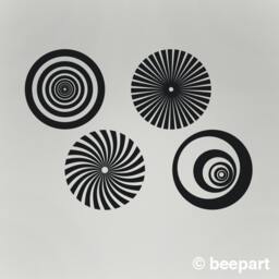 Op Art Wall Decal Set, Geometric Optical Illusion, Psychedelic Vinyl Sticker - thumbnail 3