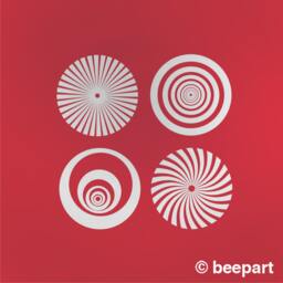 Op Art Wall Decal Set, Geometric Optical Illusion, Psychedelic Vinyl Sticker - thumbnail 2