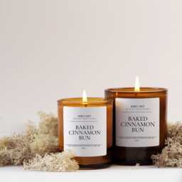 Baked Cinnamon Bun Soy Candle 20Cl/30Cl Amber Refillable Glass Jars Perfect Gift For Her Birthday Personalised Gifts - thumbnail 1