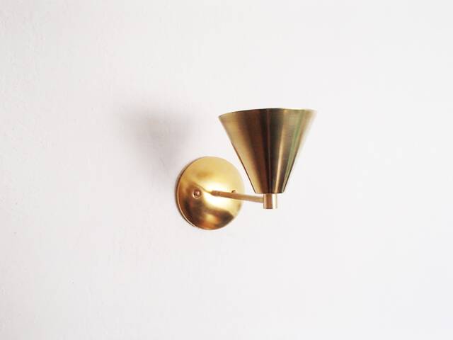 Brass Modern Wall Sconce - Hallway Lighting Bathroom Minimalist Mid Century Bedside - image 1