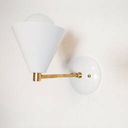 Brass Modern Wall Sconce - Hallway Lighting Bathroom Minimalist Mid Century Bedside - thumbnail 2