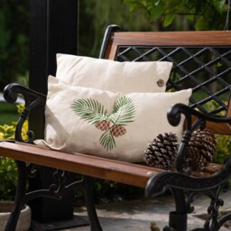 Decorative Pillowcase, Linen Cushion Cover, Handmade, Woodblock Print, Room Decor, Gift For Home , Christmas Decor Pillowcase - thumbnail 3