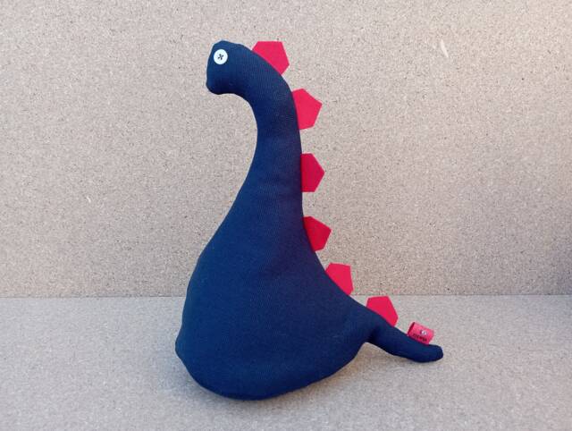 Dinosour Doorstop/Bookend - Navy Blue Canvas -Flat-Packed Doorstop For Home Filling -Fun -Monster -Kids Room -Nursery - image 1