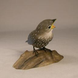 Baby Eastern Bluebird Carved Bird Basswood - thumbnail 2