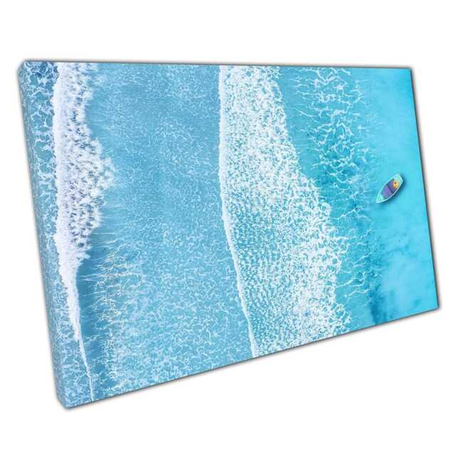 stunning Aerial Seascape Canvas Boat On Turquoise Waves - Coastal Wall Art For Home & Office - image 1