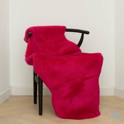 Gorgeous British Fuchsia Shearling Sheepskin Rug, Short Fur Superior Soft Thick Pelt, Luxury Sheepskin, Hygge, Rug, Bold Interior Decor - thumbnail 1