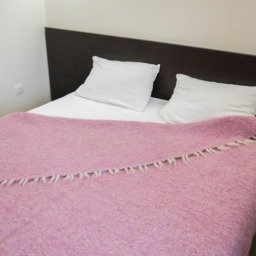 Pastel Pink Wool Blanket King Size Woven Blanket - thumbnail 4