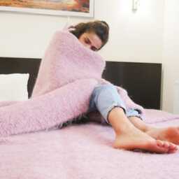 Pastel Pink Wool Blanket King Size Weighted Throw Blanket - thumbnail 2