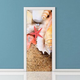 Sea Shells Door Sticker, Beach Wallpaper, Mural, Bedroom Living Room Home Decor, Wall Decor Mural - thumbnail 3