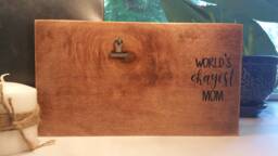 World's Okayest Mom Wood Picture Frame, Can Be Personalized, Photo Board With Clip For Display, Custom Wooden Frame - thumbnail 1