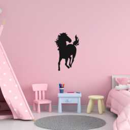 Running Horse Wall Decal, Equestrian Art, Kids Room Decor - thumbnail 1