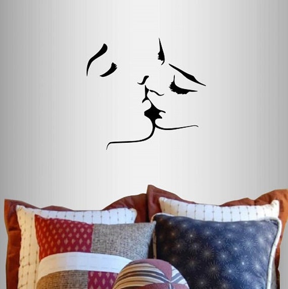 In-Style Decals Wall Vinyl Decal Home Decor Art Sticker People Man & Woman Kiss Love Bedroom Living Room Removable Mural Design 470 - image 1