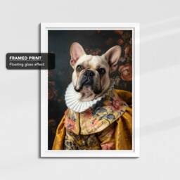 French Bulldog By Johannes Vermeer Framed Poster & Print Canvas Wall Decor Art Painting Bedroom Home Living Room Funny Animal Gift - thumbnail 3