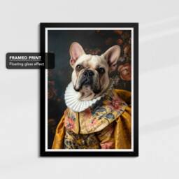 French Bulldog By Johannes Vermeer Framed Poster & Print Canvas Wall Decor Art Painting Bedroom Home Living Room Funny Animal Gift - thumbnail 2
