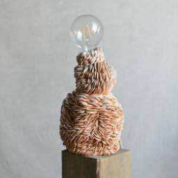 Coral Reef Inspired Ceramic Lamp, Handmade Abstract Beige Bedside Light, Artistic Modern Home Decor