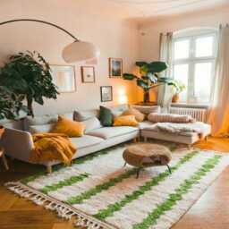 White & Green Moroccan Rug, Modern Berber Shag Carpet, Handwoven Beni Ourain Style Area Rug For Living Room - thumbnail 4
