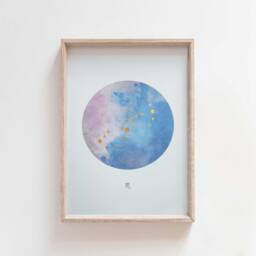Scorpio Constellation Art Print - Gold Star Zodiac Wall Decor - thumbnail 3