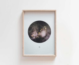 Scorpio Constellation Art Print - Gold Star Zodiac Wall Decor - thumbnail 1