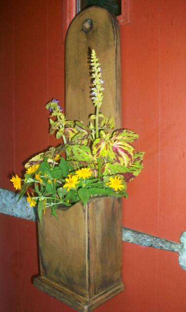 Primitive Country Wood Wall Box Distressed Mustard Finish - 22 - image 1
