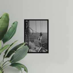 Vintage Woman Reading Amalfi Coast Yacht Print, Luxury Fashion, Fine Art Photography Wall Art, Museum Quality Black & White Poster - thumbnail 3