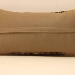 Kilim Pillow, 10x20 Lumbar Turkish Mudcloth Pillow Moroccan Boho Cover, 4Yef-155 - thumbnail 4