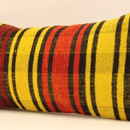 Kilim Pillow, 10x20 Lumbar Turkish Mudcloth Pillow Moroccan Boho Cover, 4Yef-155 - thumbnail 3