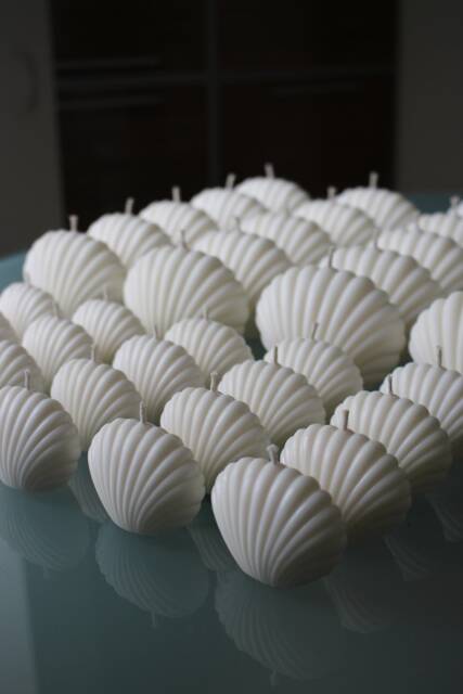 Seashell Candle, Soy Shell Beach Candles, Wax White Sea Home Decor, Wedding Gift, Gift Vegan Candle - image 1