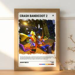 Crash 2 - 1997 Poster - Video Game Wall Art Print Gaming Gift A5-A4-A3-A2-A1 Unframed Canvas For Frame Or Hanger - thumbnail 2
