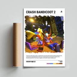 Crash 2 - 1997 Poster - Video Game Wall Art Print Gaming Gift A5-A4-A3-A2-A1 Unframed Canvas For Frame Or Hanger - thumbnail 3