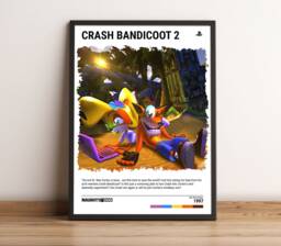 Crash 2 - 1997 Poster - Video Game Wall Art Print Gaming Gift A5-A4-A3-A2-A1 Unframed Canvas For Frame Or Hanger - thumbnail 1