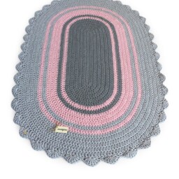 Oval Crochet Rug - Handmade Cotton Floor Decor - thumbnail 3