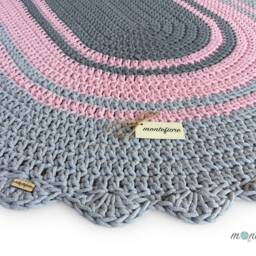 Oval Crochet Rug - Handmade Cotton Floor Decor - thumbnail 2